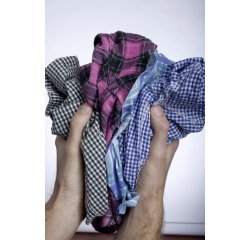 Pezzame industriale camiceria colorata scure in cotone - 10 kg (5 pacchi da 2 kg)