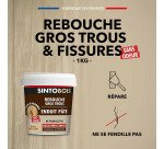 Sintobois pate rebouche gros trous bois 1kg bois clair