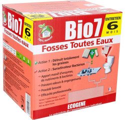 Traitement et entretien fosses septiques Bio 7 toutes eaux 1 Kg