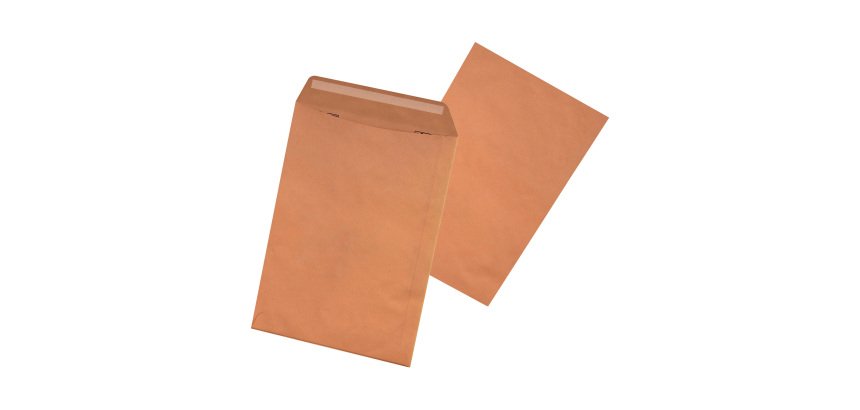 Pochette Administrative kraft brun 229 x 324 mm - sans fenêtre - Fermeture avec bande protectrice - Boîte de 250