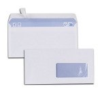 Enveloppe 110 x 220 mm budget 80 g fenêtre 45 x 100 bde protec. blanche - Boîte de 500