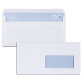 Enveloppe 110 x 220 mm budget 80 g fenêtre 45 x 100 mm auto blanche - Boîte de 500