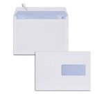 Enveloppe 162 x 229 mm budget 80 g avec fenêtre bande protectrice blanche - Boîte de 500