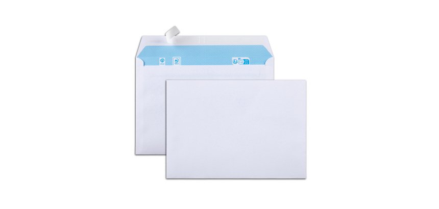 Enveloppe 162 x 229 mm budget 80 g SF bande protectrice - Boîte de 500