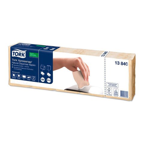 Servetten Tork Xpressnap® N4 100% gerecycled 1-laags naturel 13840 - 1 pak van 1125 stuks