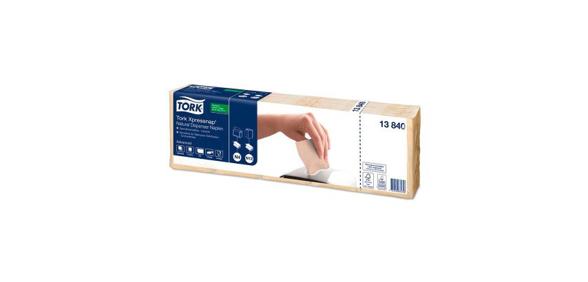 Tork 13840 Xpresssnap N4 Napkin 100% Recycled 1-Ply Natural - 1 Pack of 1125 Pieces