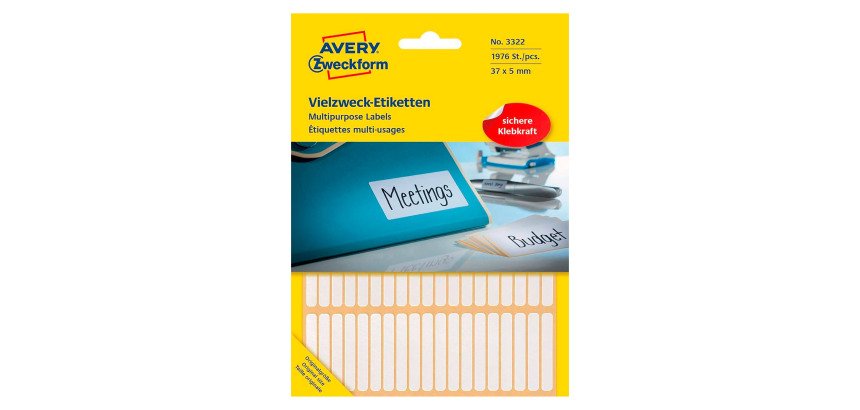 Etiquette multi-usage, 37 x 5 mm, blanc