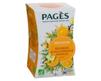 Infusion Rooibos saveur Orange Vanille Bio Pagès - Boîte de 20 sachets