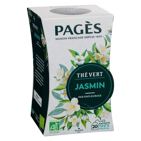 <div>Organic Jasmine Green Tea Pagès - Box of 20 sachets</div>