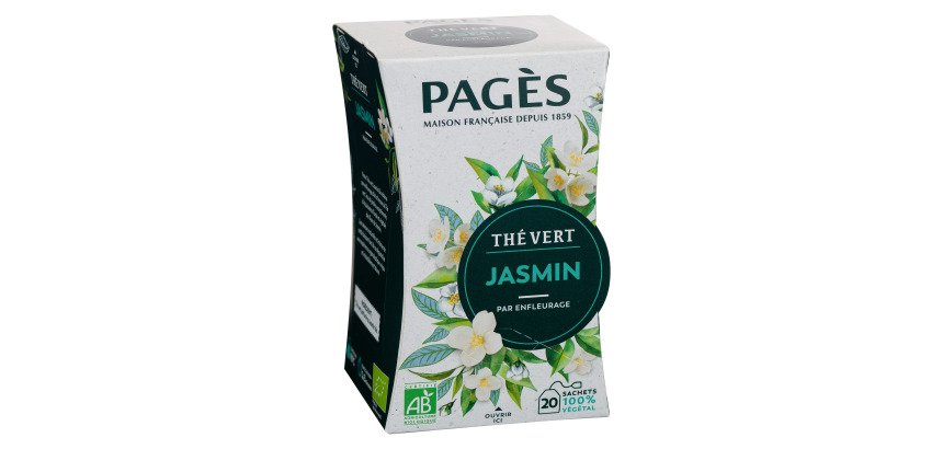 Thé vert Jasmin Bio Pagès - Boîte de 20 sachets