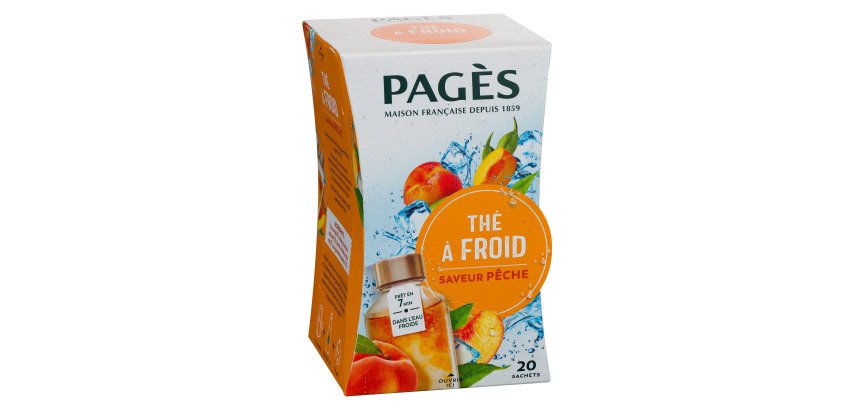 Thé à froid saveur Pêche Pagès - Boîte de 20 sachets