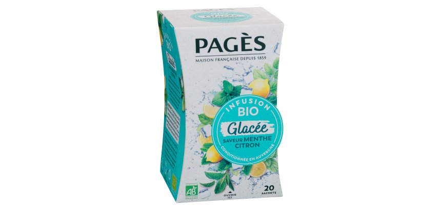 Infusion à froid saveur Menthe Citron Pagès - Boîte de 20 sachets