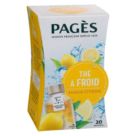 Thé à froid saveur Citron Pagès - Boîte de 20 sachets