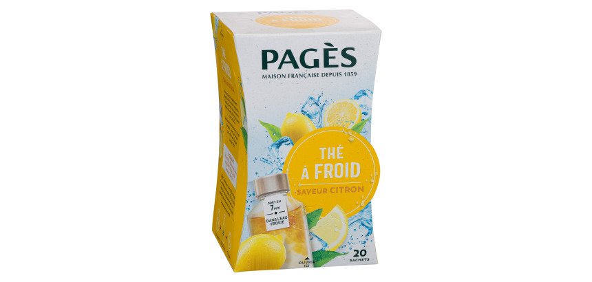 Thé à froid saveur Citron Pagès - Boîte de 20 sachets