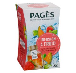 Infusie met koude smaak van Aardbei Meloen Basilicum Pagès - Doos met 20 zakjes