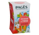 Infusion à froid saveur Fraise Melon Basilic Pagès - Boîte de 20 sachets