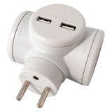 Multiprise Biplite 2X16A + 2 Ports USB (USB-C et USB-A) Watt&Co
