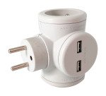 Multiprise Biplite 2X16A + 2 Ports USB (USB-C et USB-A) Watt&Co