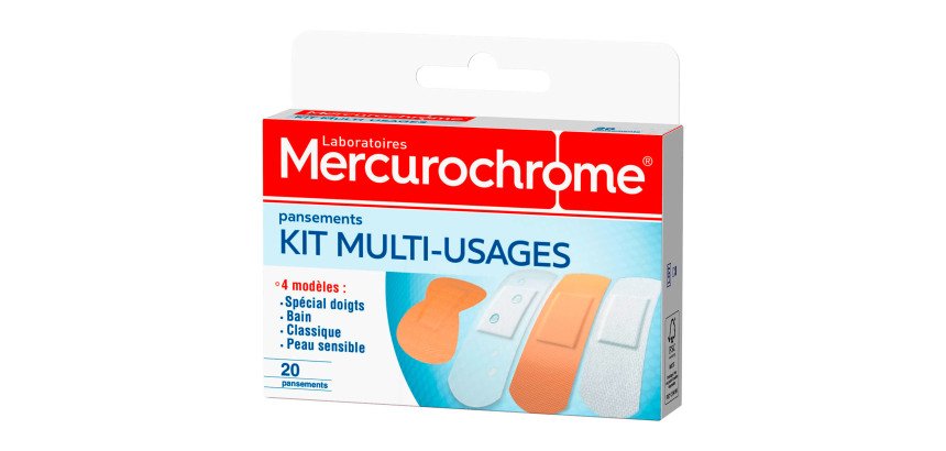 Pansements kit multi-usages Mercurochrome
