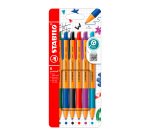 Bolígrafo retráctil Stabilo Pointball, punta de 2,5 mm - punta media - Paquete de 6