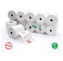 Carta termica in rotolo Bruneau per Registratori di cassa 80mm x 74 mm x 80 metri BPA free - Conf. 10 rotoli