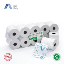 Carta termica in rotolo Bruneau per POS larghezza 57mm x 38 mm x 18 metri BPA free - Conf. 10 rotoli