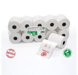 Carta termica in rotolo Bruneau per Registratori di cassa 57mm x 47mm x 30 metri BPA free - Conf. 10 rotoli