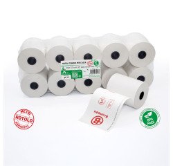 Carta termica in rotolo Bruneau per Registratori di cassa 57mm x 52 mm x 35 metri BPA free - Conf. 10 rotoli