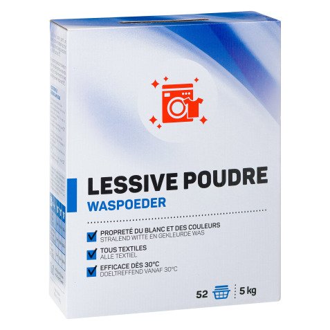 Lessive poudre tous textiles - 52 doses - Baril de 5 kg