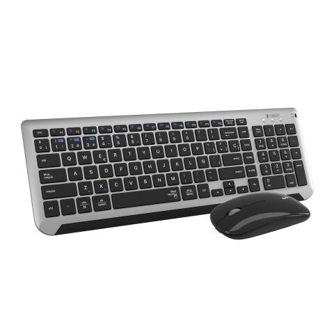 Pack Teclado + ratón inalámbricos multidispositivos extendido Dual Bluetooth / 2.4G Prestige Gris/Negro Subblim