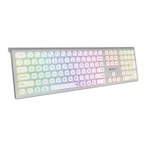 teclado led inalambrico recargable dual bluetooth  24g master iluminado extendido subblim
