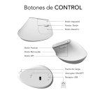 Ratón inalámbrico recargable Nature vertical Ergo Dual Bluetooth / 2.4G Subblim