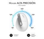 Ratón inalámbrico recargable Nature vertical Ergo Dual Bluetooth / 2.4G Subblim