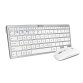 Pack Teclado + ratón inalámbricos multidispositivos compacto Dual Bluetooth / 2.4G Blanco/Plata Subblim