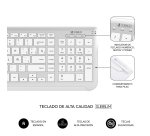 Pack Teclado + ratón inalámbricos multidispositivos extendido Dual Bluetooth / 2.4G Prestige Subblim