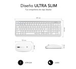 Pack Teclado + ratón inalámbricos multidispositivos extendido Dual Bluetooth / 2.4G Prestige Subblim