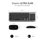 Pack Teclado + ratón inalámbricos multidispositivos extendido Dual Bluetooth / 2.4G Prestige Subblim