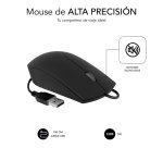 Ratón con cable Business silencioso ergonómico ambidiestro 1200 DPI negro Subblim