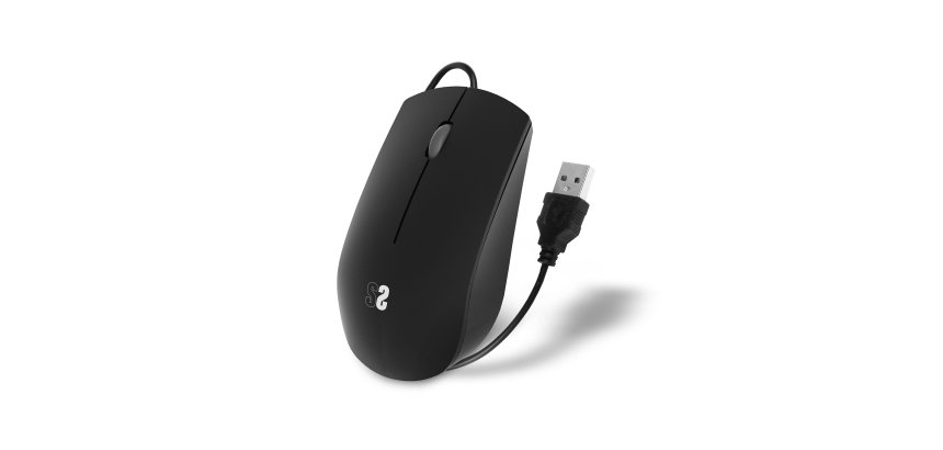 Ratón con cable Business silencioso ergonómico ambidiestro 1200 DPI negro Subblim