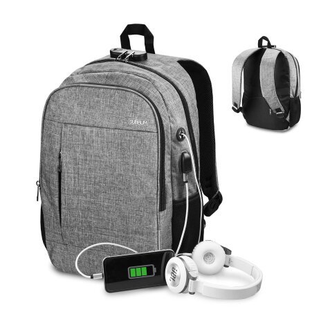 Mochila para portátil antirrobo URBAN LOCK 16" gris Subblim