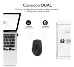 Ratón inalámbrico recargable hasta 1600 dpi Curve Ergo Dual Bluetooth / 2.4G Subblim