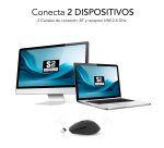 Ratón inalámbrico recargable hasta 1600 dpi Curve Ergo Dual Bluetooth / 2.4G Subblim