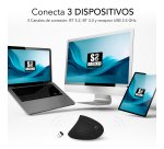 Ratón inalámbrico recargable vertical Glide Ergo Dual Bluetooth / 2.4G Negro Subblim