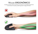 Ratón inalámbrico recargable vertical Glide Ergo Dual Bluetooth / 2.4G Negro Subblim