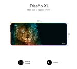 Alfombrilla de escritorio XL con luz LED RGB León 80 x 30 cm Subblim