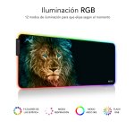 Alfombrilla de escritorio XL con luz LED RGB León 80 x 30 cm Subblim