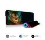 Alfombrilla de escritorio XL con luz LED RGB León 80 x 30 cm Subblim