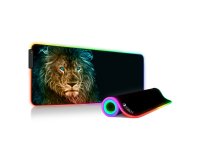 Alfombrilla de escritorio XL con luz LED RGB León 80 x 30 cm Subblim