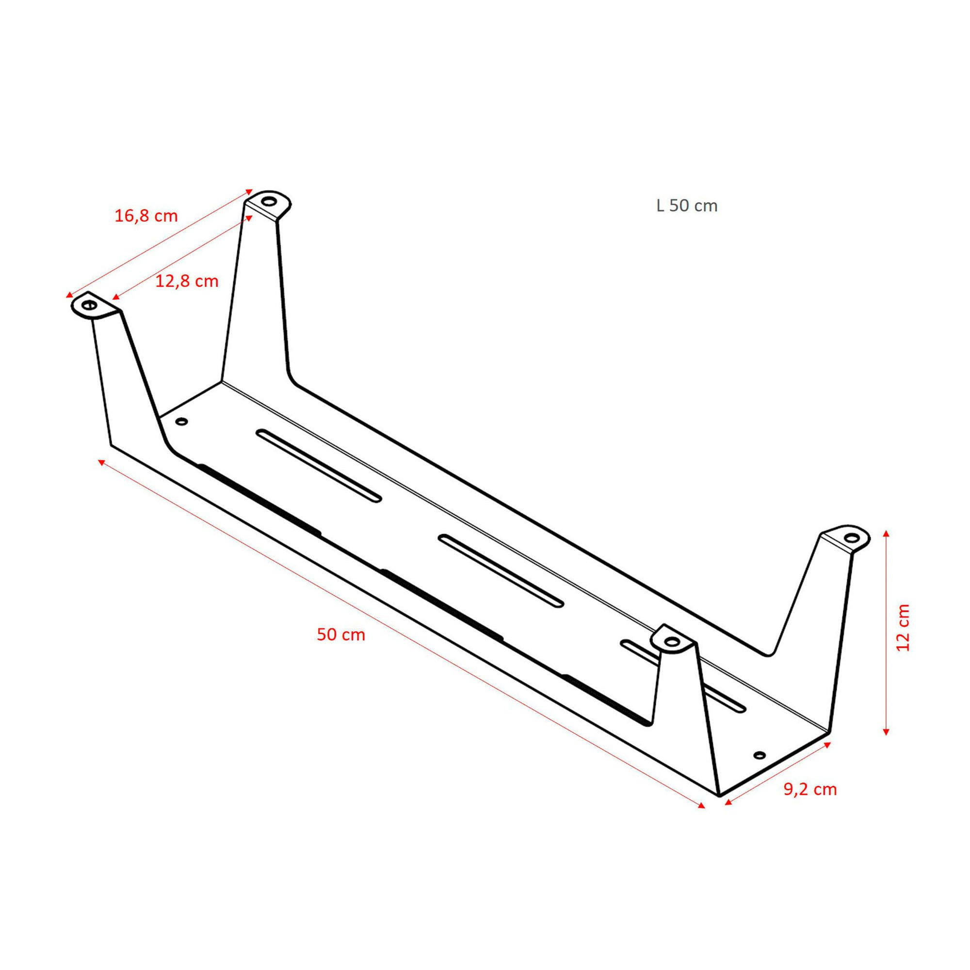 Kabelgoot horizontaal extra open universeel L 50 cm x D 9 x H 12 cm