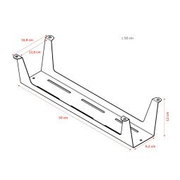 Kabelgoot horizontaal extra open universeel L 50 cm x D 9 x H 12 cm